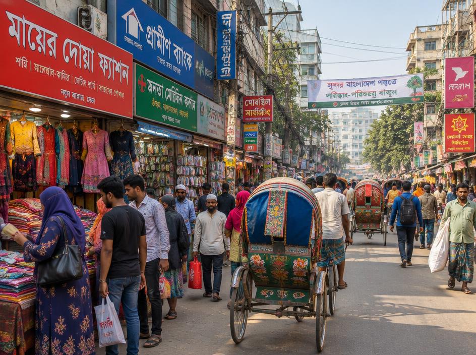 ব্যস্ত বাজারের সড়ক